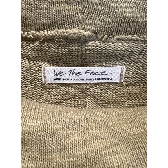 We The Free Loose Knit Cowl Neck Sweater Large Yellow Cotton/Polyester Womens - Picture 3 of 10